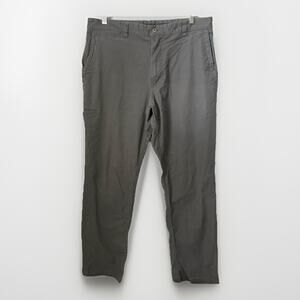 Duluth Trading Flex Ballroom Khakis Gray Chino Casual Office Pants 36X 31.5